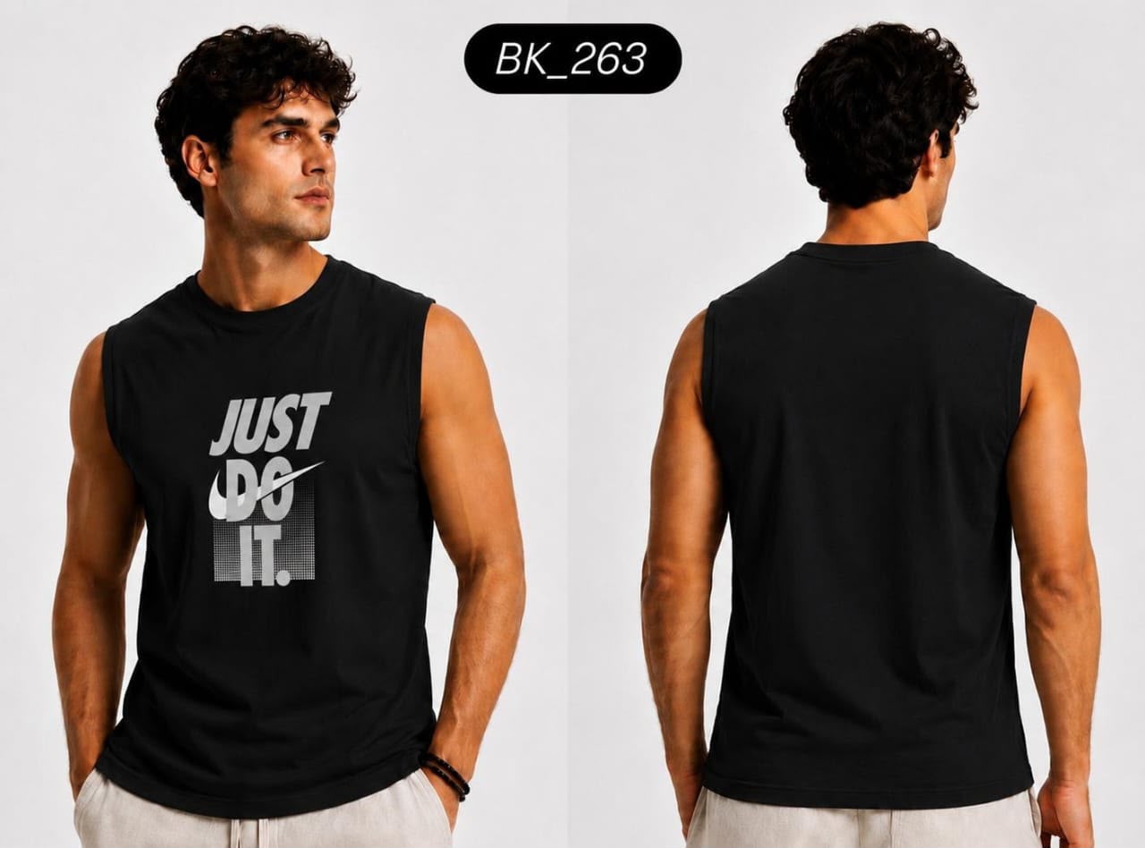 تيشيرت كات رجالي مطبوع – Black-263
