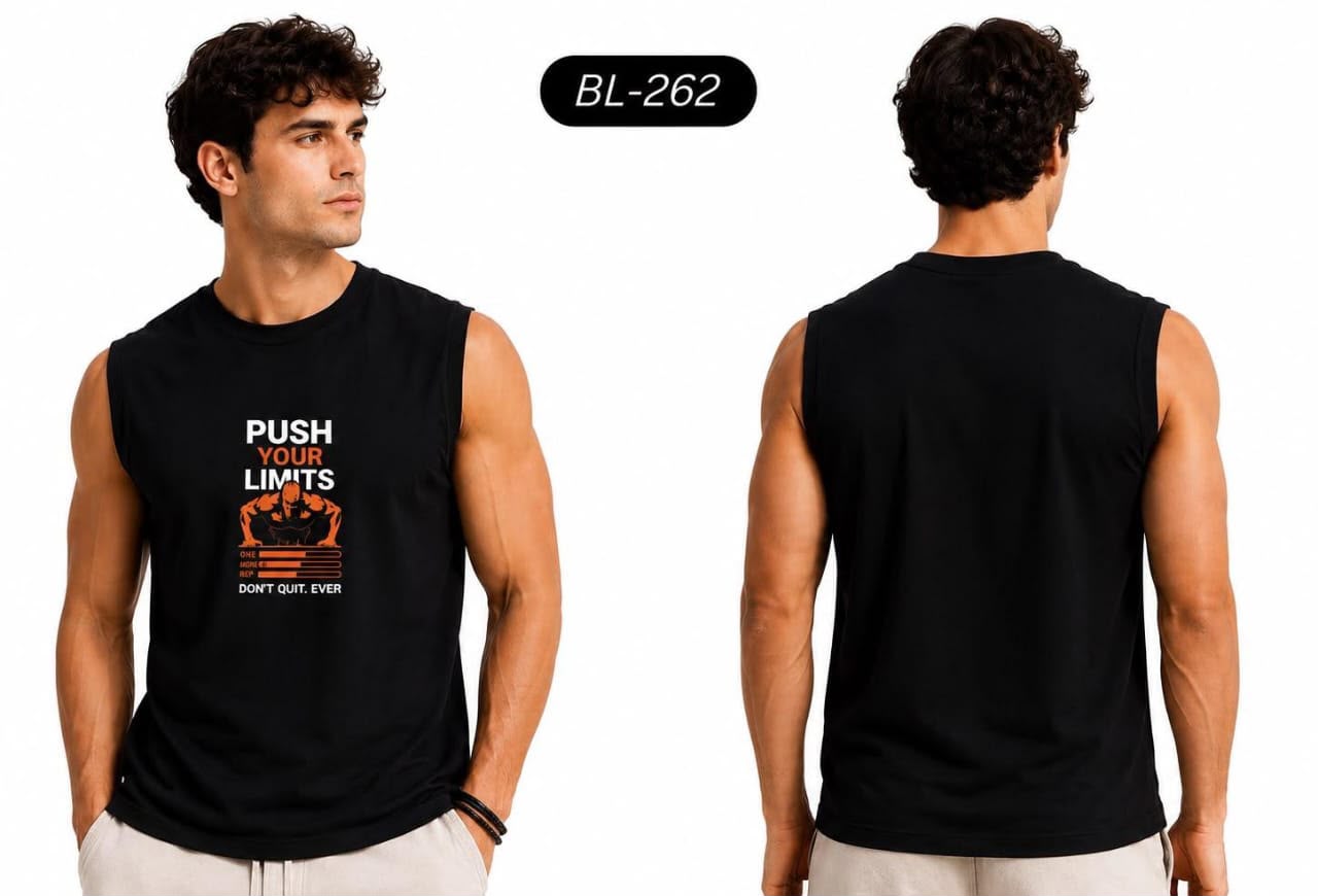 تيشيرت كات رجالي مطبوع – Black-262