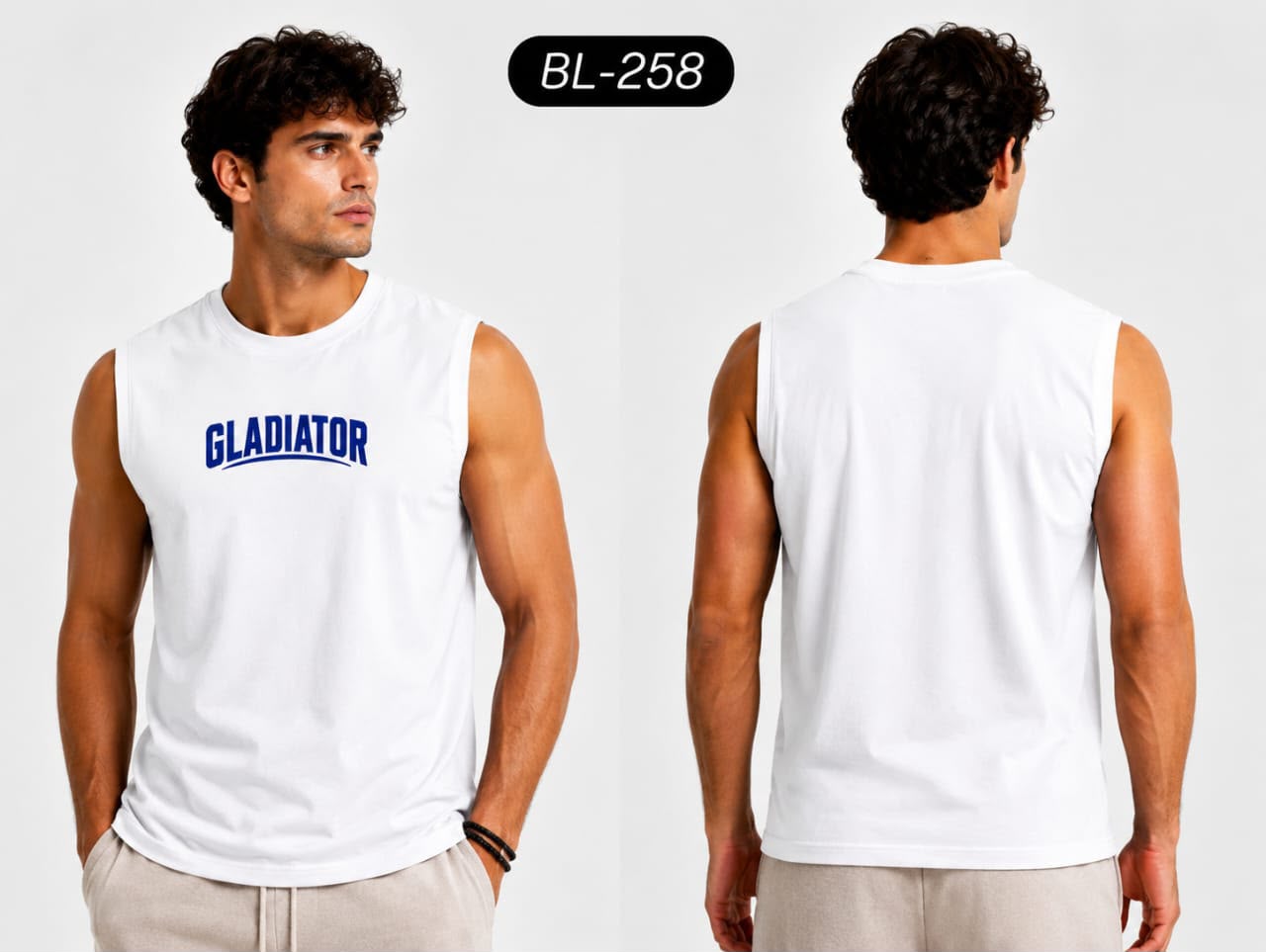 تيشيرت كات رجالي مطبوع – White-258